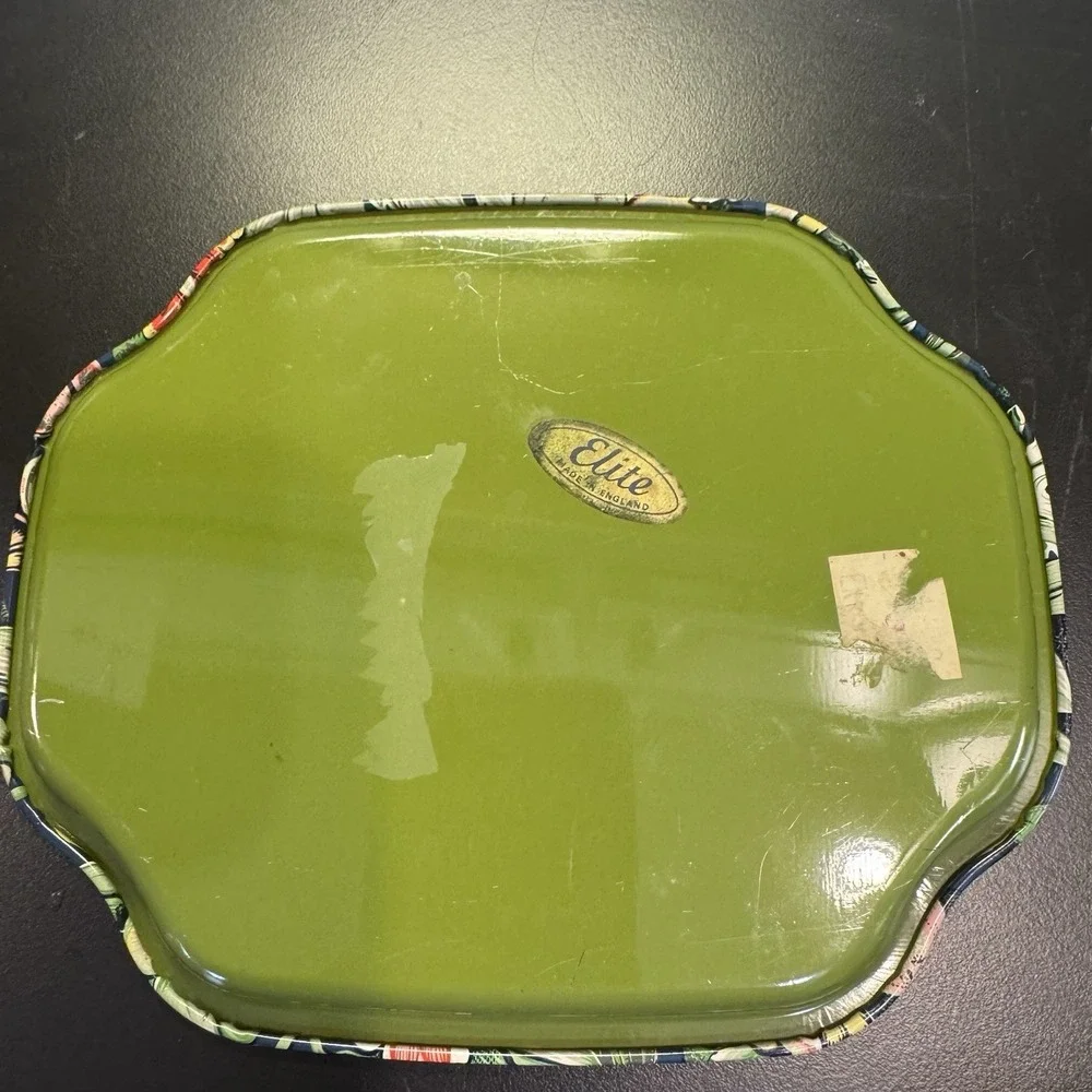 Lot of 2 ELITE Metal Decorative Snack Vanity‎ Trays Made in England Floral